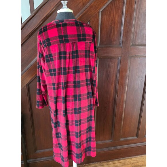 Aria Collection Womens Long Red & Black Plaid Nightgown XL - Picture 2 of 7